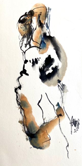 Levensvreugde  100 cm.  1350 euro  sumipainting 5286